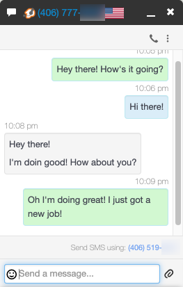 Business SMS conversation interface