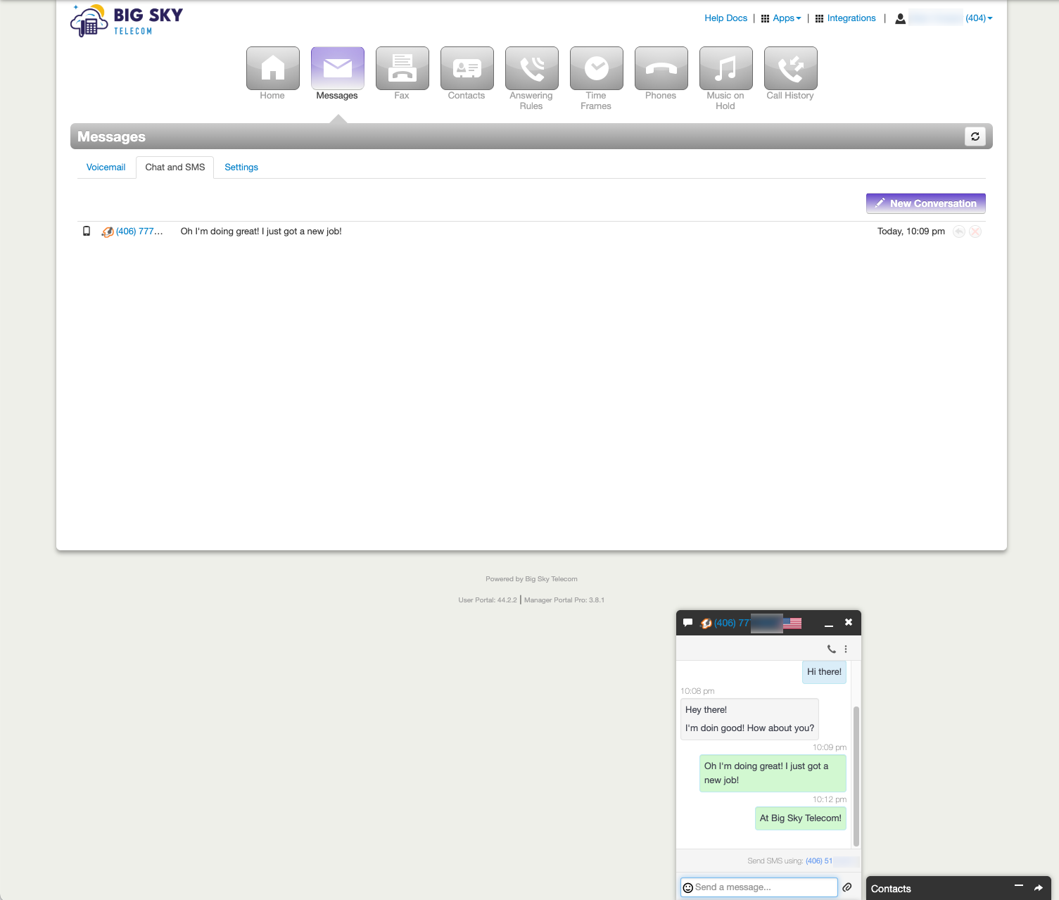 SMS team inbox dashboard